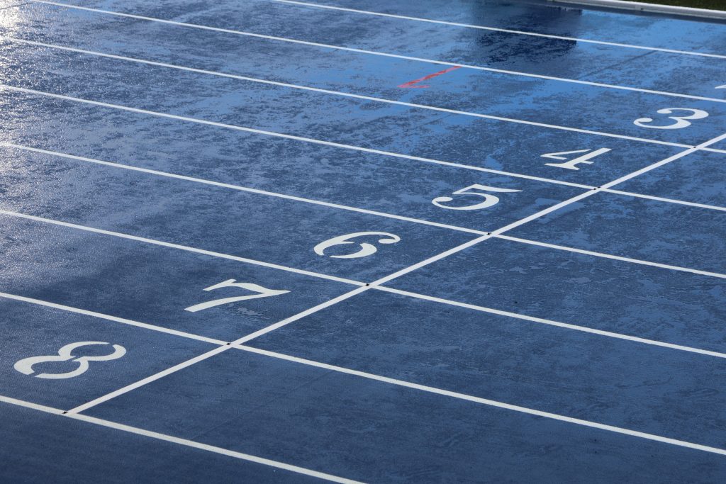 rainy track at Commonwealth Games