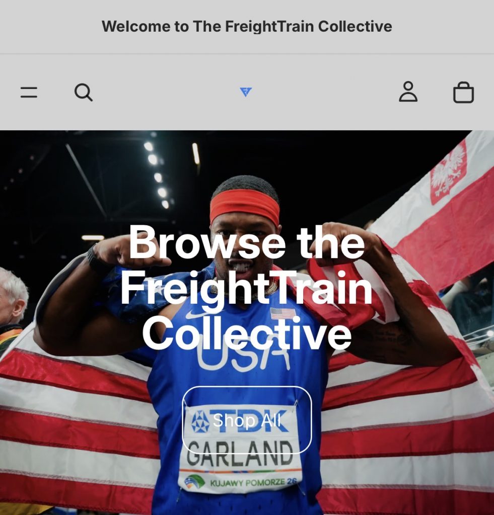 Kyle Garland promoting the Freight Train collective